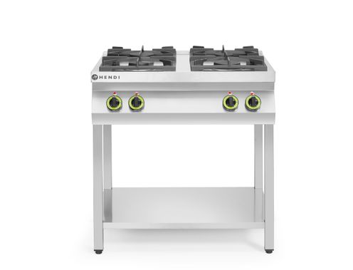 Kuchnia gazowa 4-palnikowa na podstawie otwartej, HENDI, Kitchen Line, 19kW, 800x700x(H)900mm