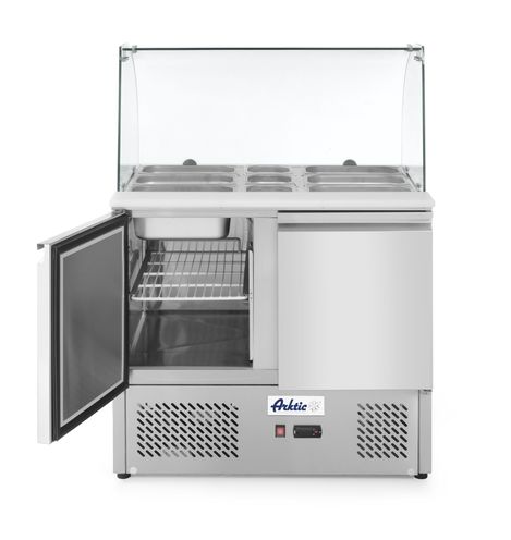 Cámara de dos puertas para ensaladas con expositor de cristal (300 litros), Arktic, 230V/310W, 912x702x(H)1330mm