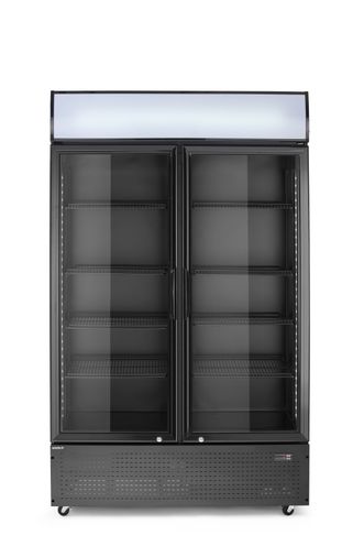 Barová chladnička s podsvíceným panelem, dvoudveřová, Arktic, 512L, Černá, 230V/510W, 585x1120x(H)1900mm