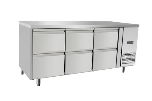 Refrigerated counter, with 6 drawers, Arktic, 420L, 230V/400W, 1795x700x(H)879mm