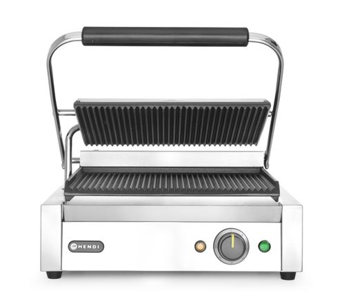 Grill kontaktowy Panini, HENDI, góra i dół ryflowane, 230V/2200W, 430x375x(H)216mm