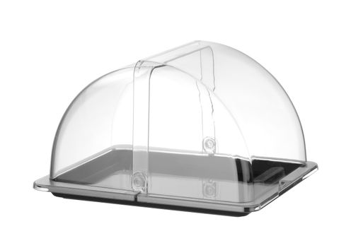 Vieno aukšto Roll-top vitrinėlė, HENDI, GN 1/2, Juodas, 325x265mm