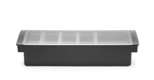 Alapanyag tároló doboz - 5 rekesz, BarUp, Fekete, 480x150x(H)100mm