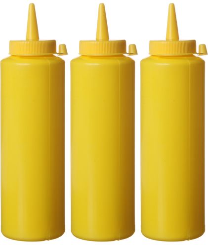 Dávkovací lahve - 3 ks, HENDI, 0,2L, Žlutá, 3 ks, ⌀50x(H)185mm