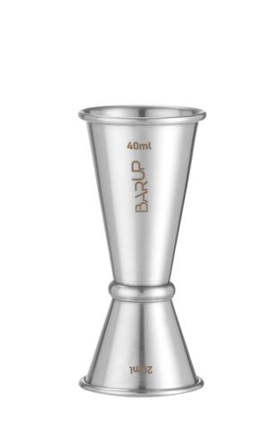 Odměrka Jigger 20/40 ml, BarUp, 0,04L, Stříbrná, ⌀42x(H)100mm, Kulatý
