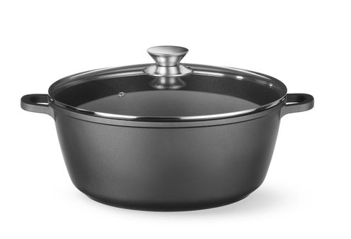 Garnek z powłoką nieprzywierającą, HENDI, 7,5L, czarny, 387x310x(H)130mm, Okrągły
