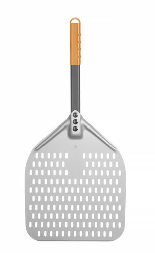 Pizzaschaufel - eckig, gelocht, kurzer Griff, HENDI, 300x660mm