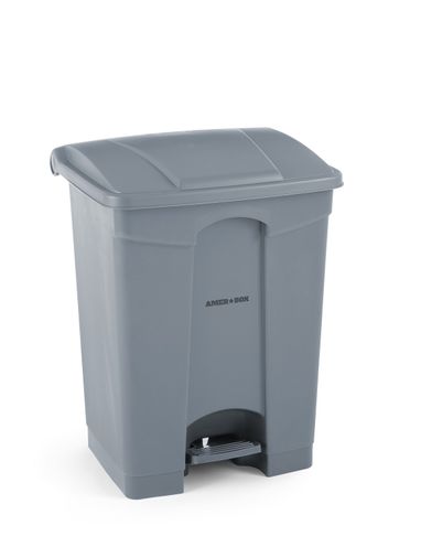 Jäätmekonteiner pedaaliga, AmerBox, 68L, Helehall, 490x410x(H)660mm
