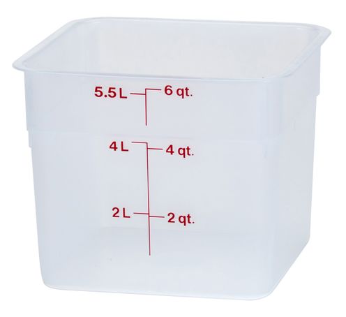 Przezroczysty pojemnik polipropylenowy na żywność CamSquare, Cambro, 5,7 l, 5,7L, transparentny, 215x215x(H)185mm