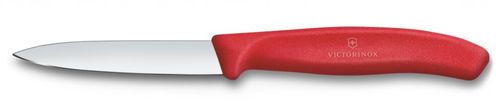 Nóż do jarzyn gładki, Victorinox, czerwony, (L)190mm
