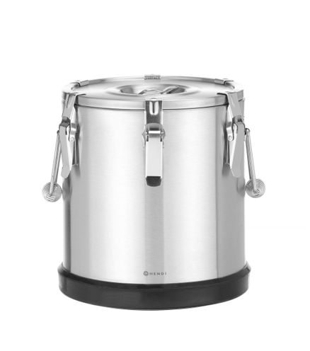 Nerezová termoska Kitchen Line na prepravu potravín, HENDI, Kitchen Line, 15L, Strieborná, ⌀300x(H)340mm