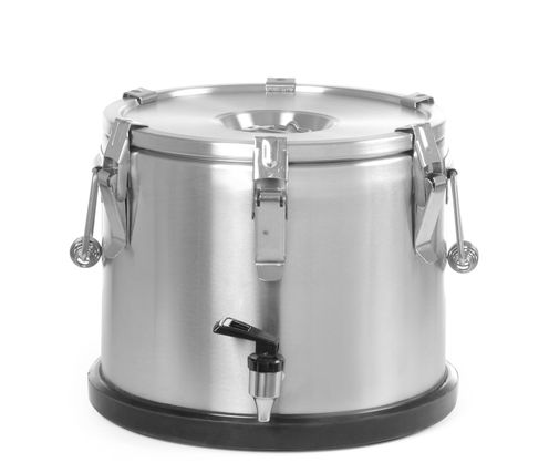 Termos do transportu żywności – z kranem, HENDI, Profi Line, 15L, srebrny, ⌀330x(H)280mm