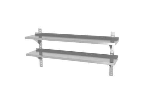 Estante de pared doble, ajustable, con 2 soportes, HENDI, 1400x300x(H)600mm