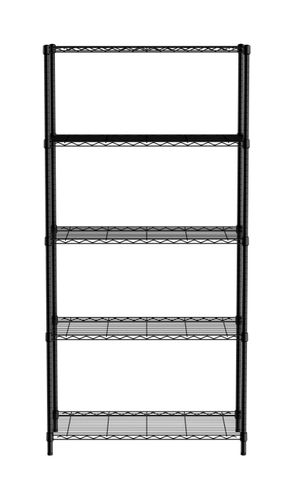 Úložný stojan s 5 policemi, HENDI, Černá, 910x455x(H)1830mm