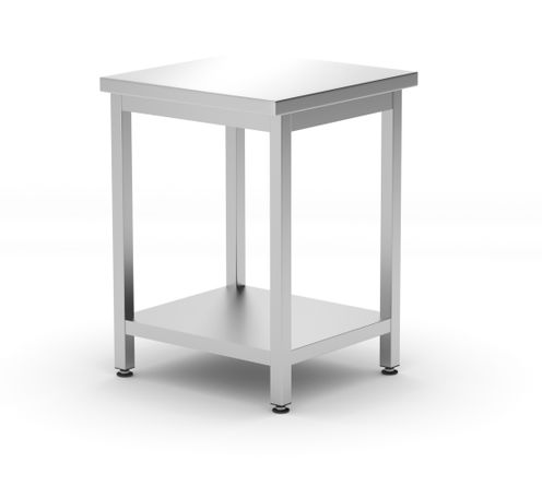 Mitteltisch mit Ablage – verschraubt, Tiefe 600 mm, HENDI, Kitchen Line, 600x600x(H)850mm