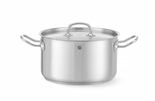 Garnek średni z pokrywką, HENDI, Kitchen Line, 6L, ⌀240x(H)135mm