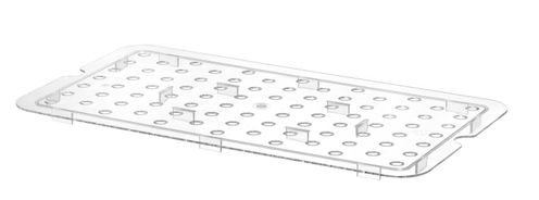 Perforiertes Abtropfgitter für Gastronorm-Behälter aus Polycarbonat, HENDI, Profi Line, GN 1/1, Transparent, 467x263mm