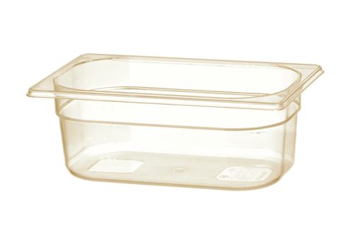 Pojemnik GN 1/4 z grilamidu do wysokiej temperatury, HENDI, GN 1/4, 2,6L, transparentny, 265x162x(H)100mm
