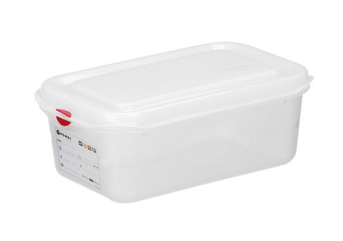 GN 1/4 polipropilén tartály, HENDI, GN 1/4, 2,8L, Átlátszó, 265x162x(H)100mm, Téglalap alakú