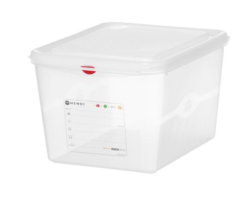 Pojemnik GN 1/2 z polipropylenu, HENDI, GN 1/2, 12,5L, transparentny, 325x265x(H)200mm, Prostokątny