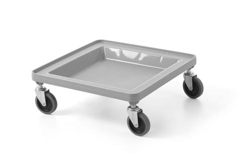 Vozík pro univerzální nosiče 500×500 mm, AmerBox, šedý, Světle šedá, 500x500x(H)180mm