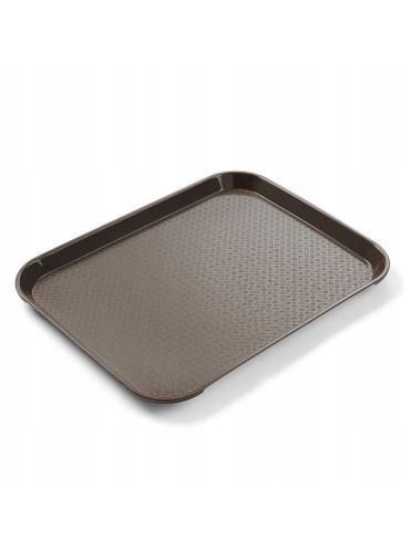 Taca z polipropylenu Fast Food mała, AmerBox, brązowy, 265x345x(H)20mm