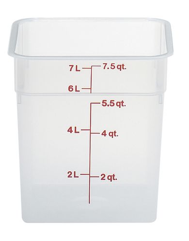 CamSquare läbipaistev polüpropüleenist konteiner söökidele, Cambro, 7,6 l, 7,6L, 215x215x(H)230mm
