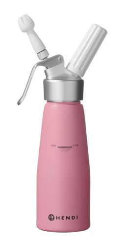 Syfon do bitej śmietany, HENDI, 0,5L, Pastelowy różowy, ⌀80x(H)260mm