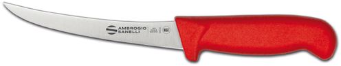 Nóż do trybowania Supra Colore, Ambrogio Sanelli, Supra colore, zakrzywione ostrze, czerwony, (L)290mm