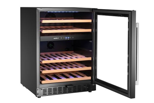 Wine cooler, 2-zone, 46 bottles, Arktic, Black, 570x595x(H)820mm 1
