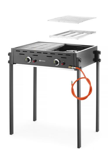Gas Grill Roast-Master Pro Black, HENDI, Black, 11,6kW, 790x560x(H)900mm 1