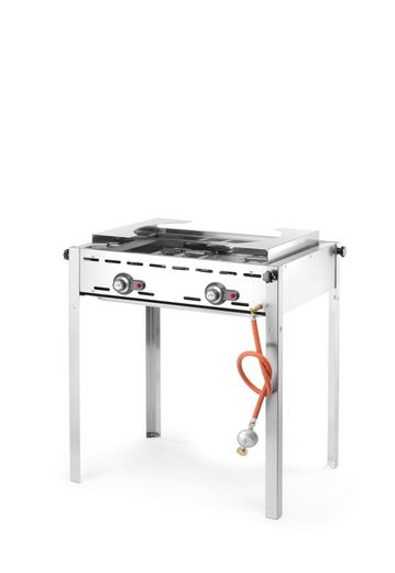 2 degiklių ekologiška kepsninė, HENDI, Profi Line, Emaliuota ketaus keptuvė ir grotelės GN 1/1, 11,6kW, 740x615x(H)825mm 1