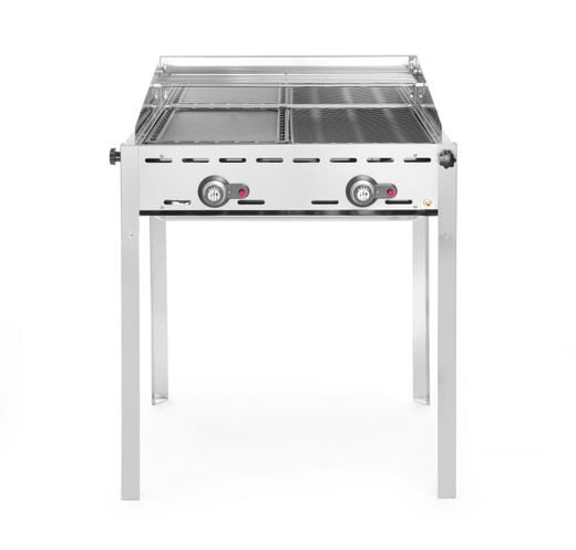 2 degiklių ekologiška kepsninė, HENDI, Profi Line, Emaliuota ketaus keptuvė ir grotelės GN 1/1, 11,6kW, 740x615x(H)825mm 1