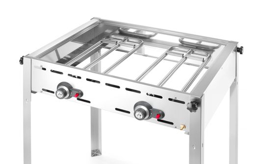 2 degiklių ekologiška kepsninė, HENDI, Profi Line, Emaliuota ketaus keptuvė ir grotelės GN 1/1, 11,6kW, 740x615x(H)825mm 1