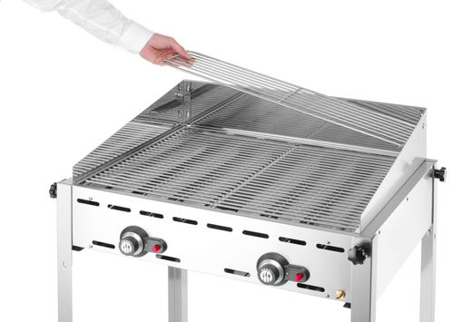2 degiklių ekologiška kepsninė, HENDI, Profi Line, Emaliuota ketaus keptuvė ir grotelės GN 1/1, 11,6kW, 740x615x(H)825mm 1