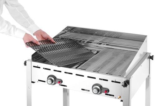2 degiklių ekologiška kepsninė, HENDI, Profi Line, Emaliuota ketaus keptuvė ir grotelės GN 1/1, 11,6kW, 740x615x(H)825mm 1