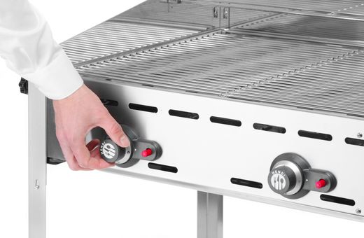 2 degiklių ekologiška kepsninė, HENDI, Profi Line, Emaliuota ketaus keptuvė ir grotelės GN 1/1, 11,6kW, 740x615x(H)825mm 1