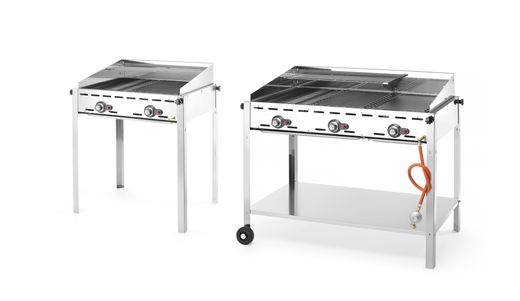 3-horákový gril Green Fire Profi Line, HENDI, Profi Line, Vybavený dolnou policou a kolieskami., 17,4kW, 1078x612x(H)825mm 1