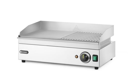Griddle half ribbed, HENDI, Kitchen Line, 220-240V/2400W, 527x404x(H)233mm 1