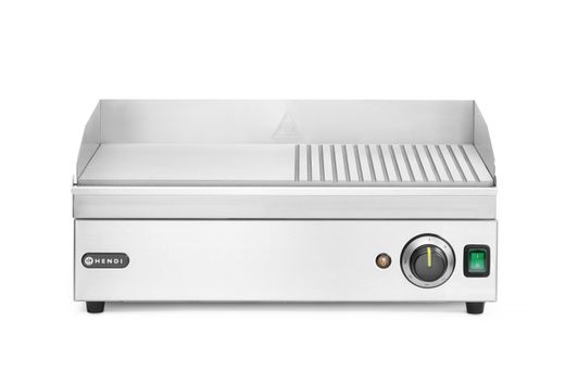 Griddle half ribbed, HENDI, Kitchen Line, 220-240V/2400W, 527x404x(H)233mm 1