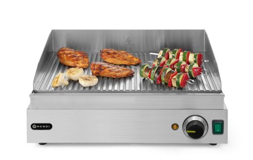 Griddle, ribbed, HENDI, Profi Line, entirely ribbed, 230V/2400W, 527x404x(H)233mm 1