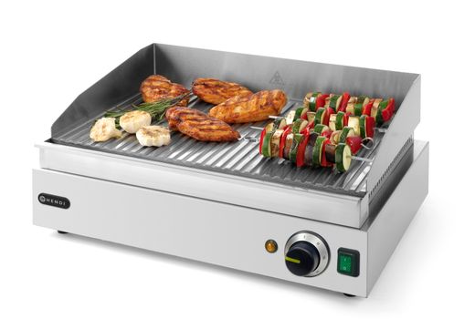Griddle, ribbed, HENDI, Profi Line, entirely ribbed, 230V/2400W, 527x404x(H)233mm 1