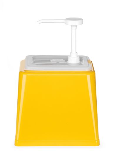 Sauce dispenser with pump, HENDI, 2,5L, Yellow, 230x210x(H)327mm 1