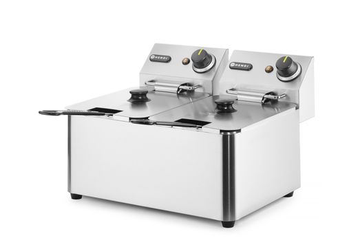Frytkownica 2x4 l, HENDI, Kitchen Line, 8L, 230V/6000W, 470x380x(H)315mm 1