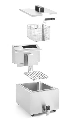 Deep fryer with drain tap digital - 8 l, HENDI, Profi Line, 8L, 230V/3500W, 305x515x(H)345mm 1