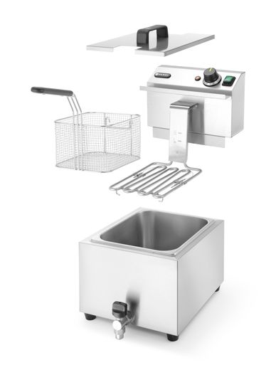 Gruzdintuvė Profi Line su išleidimo čiaupu, 8 l, HENDI, Profi Line, 8L, Šviesiai pilkas, 230V/3500W, 305x515x(H)354mm 1