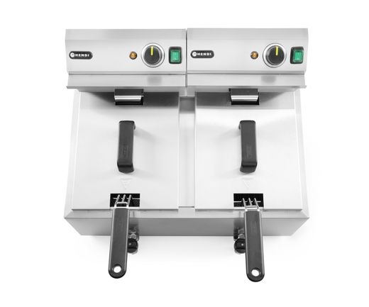 Ruční fritéza s vypouštěcím kohoutem, 2 × 8 l, HENDI, Profi Line, 16L, 230V/7000W, 610x515x(H)369mm 1