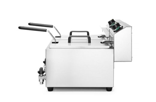Ruční fritéza s vypouštěcím kohoutem, 2 × 8 l, HENDI, Profi Line, 16L, 230V/7000W, 610x515x(H)369mm 1