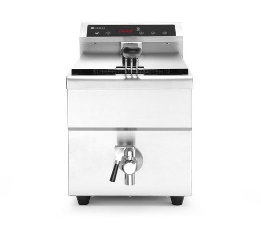 Induction deep fryer with drain tap, 8 l, HENDI, 8L, Light grey, 230V/3500W, 288x619x(H)408mm 1
