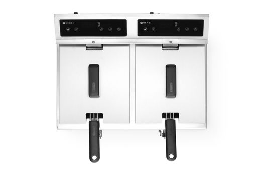 Induction deep fryer with drain tap - 2 x 8 l, HENDI, Profi Line, 16L, 230V/7000W, 577x609x(H)410mm 1